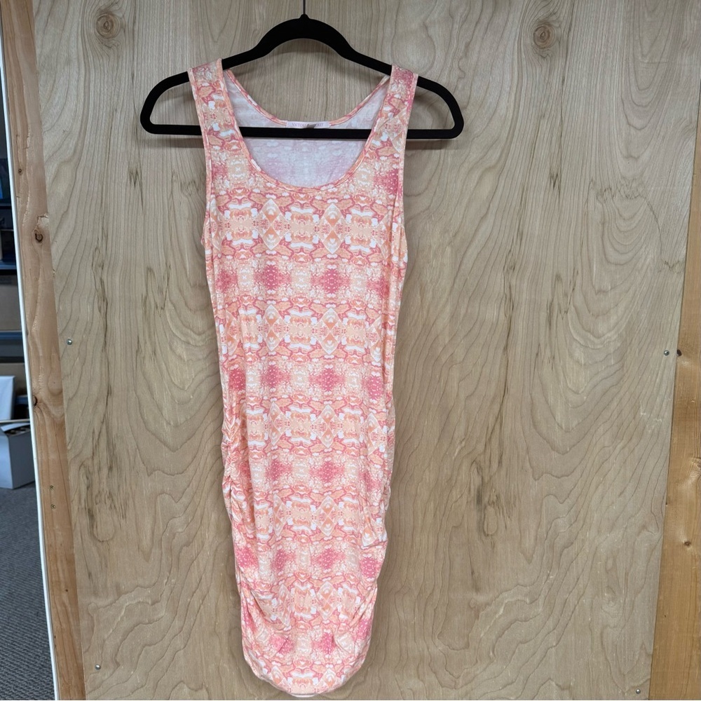 Victorias Secret mini Cover up tank dress beach swimsuit pool orange-pink Medium